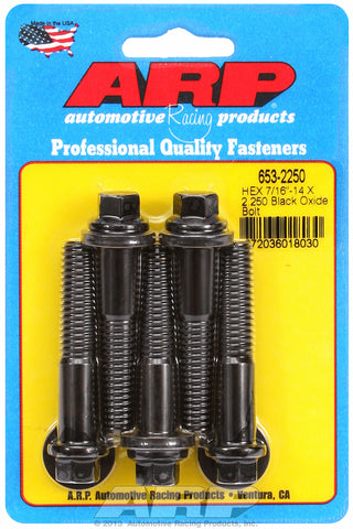 7/16-14 X 2.250 hex black oxide bolts
