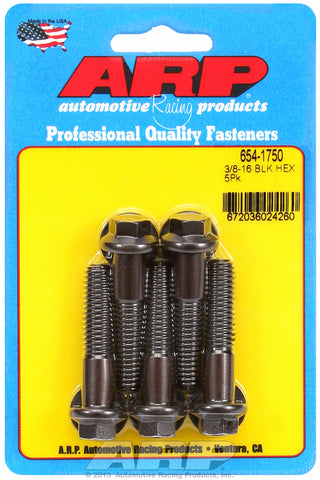 3/8-16 x 1.750 hex 7/16 wrenching black oxide bolts