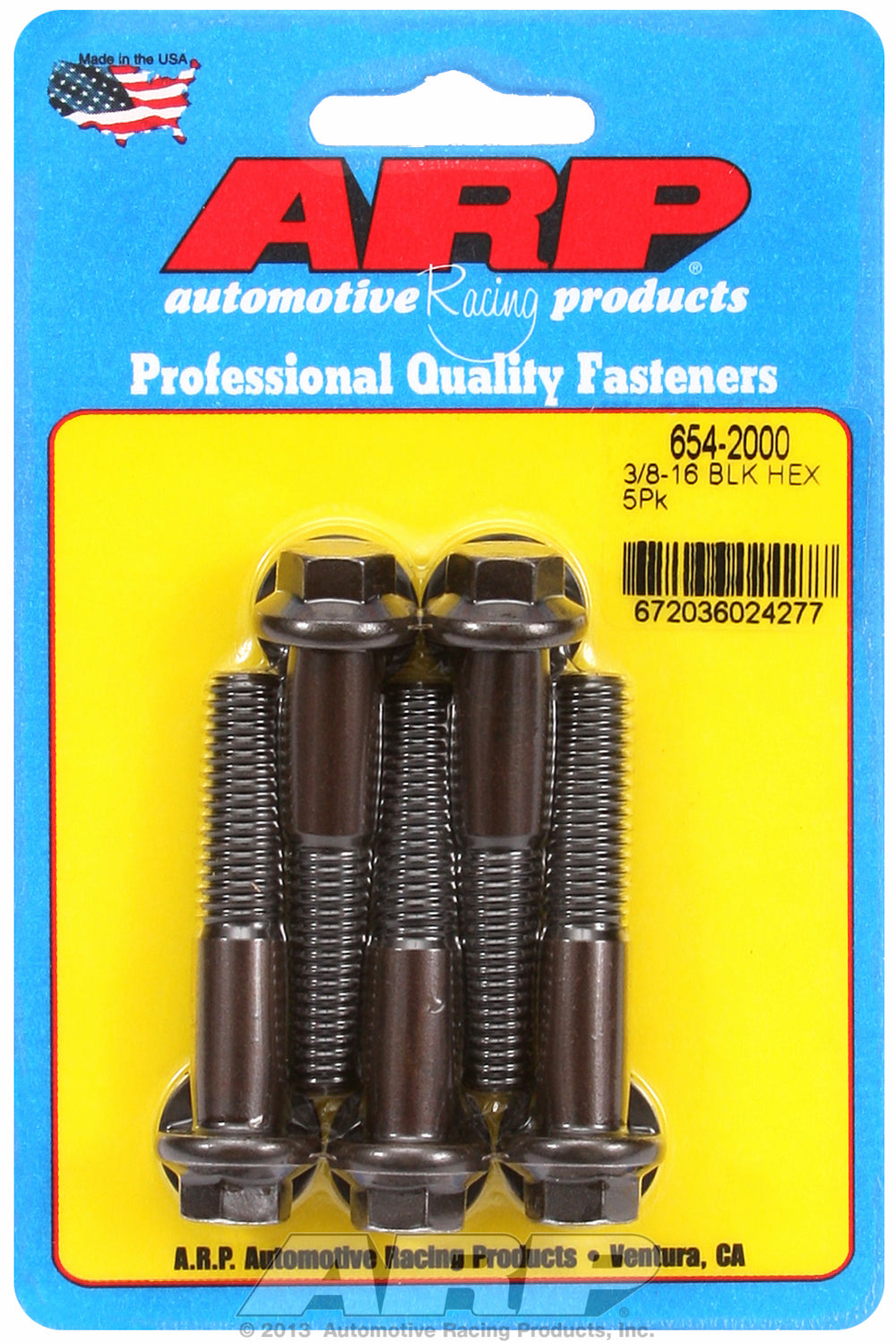 3/8-16 x 2.000 hex 7/16 wrenching black oxide bolts