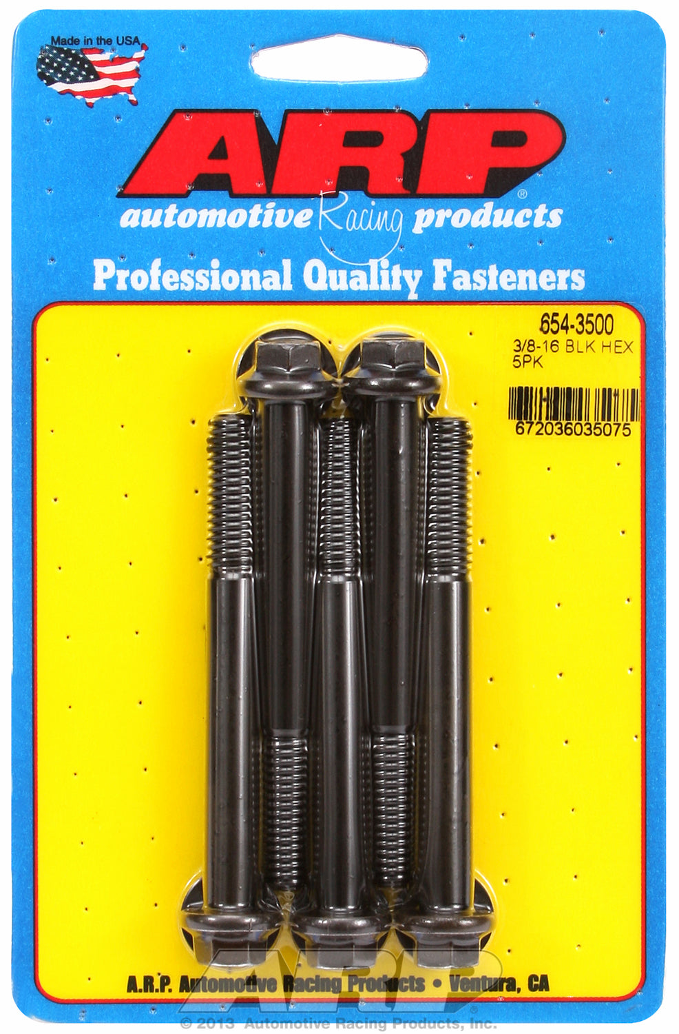 3/8-16 x 3.500 hex 7/16 wrenching black oxide bolts