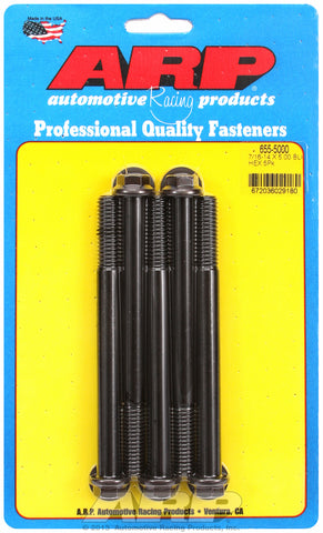 7/16-14 X 5.000 hex 1/2 wrenching black oxide bolts