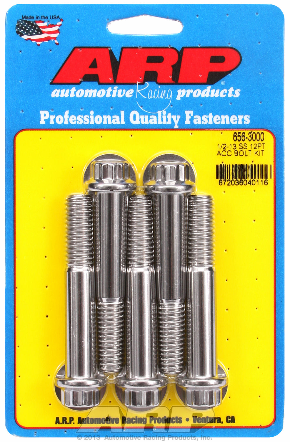 1/2-13 x 3.000 12pt SS bolts