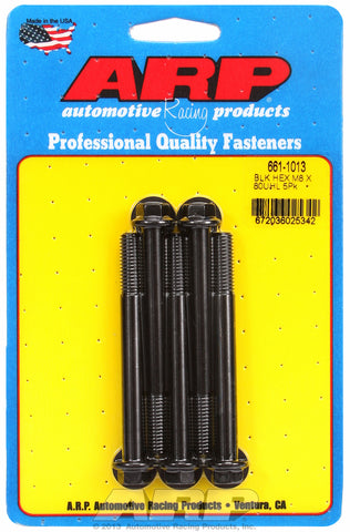 M8 x 1.25 x 80 hex black oxide bolts