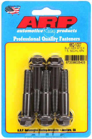 M10 x 1.50 x 50 hex black oxide bolts