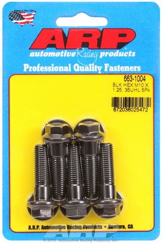 M10 x 1.25 x 35 hex black oxide bolts