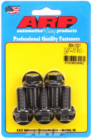 M12 x 1.50 x 25 hex black oxide bolts