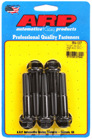 M12 x 1.50 x 60 hex black oxide bolts