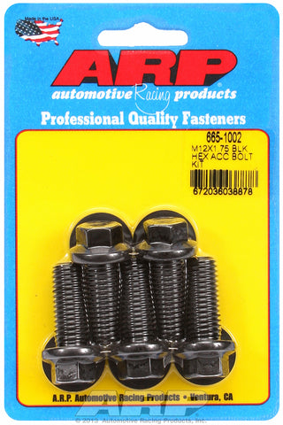 M12 x 1.75 x 30 hex black oxide bolts