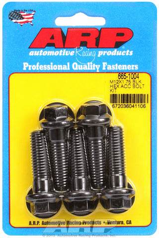 M12 x 1.75 x 40 hex black oxide bolts