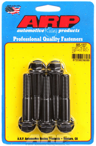 M12 x 1.75 x 60 hex black oxide bolts