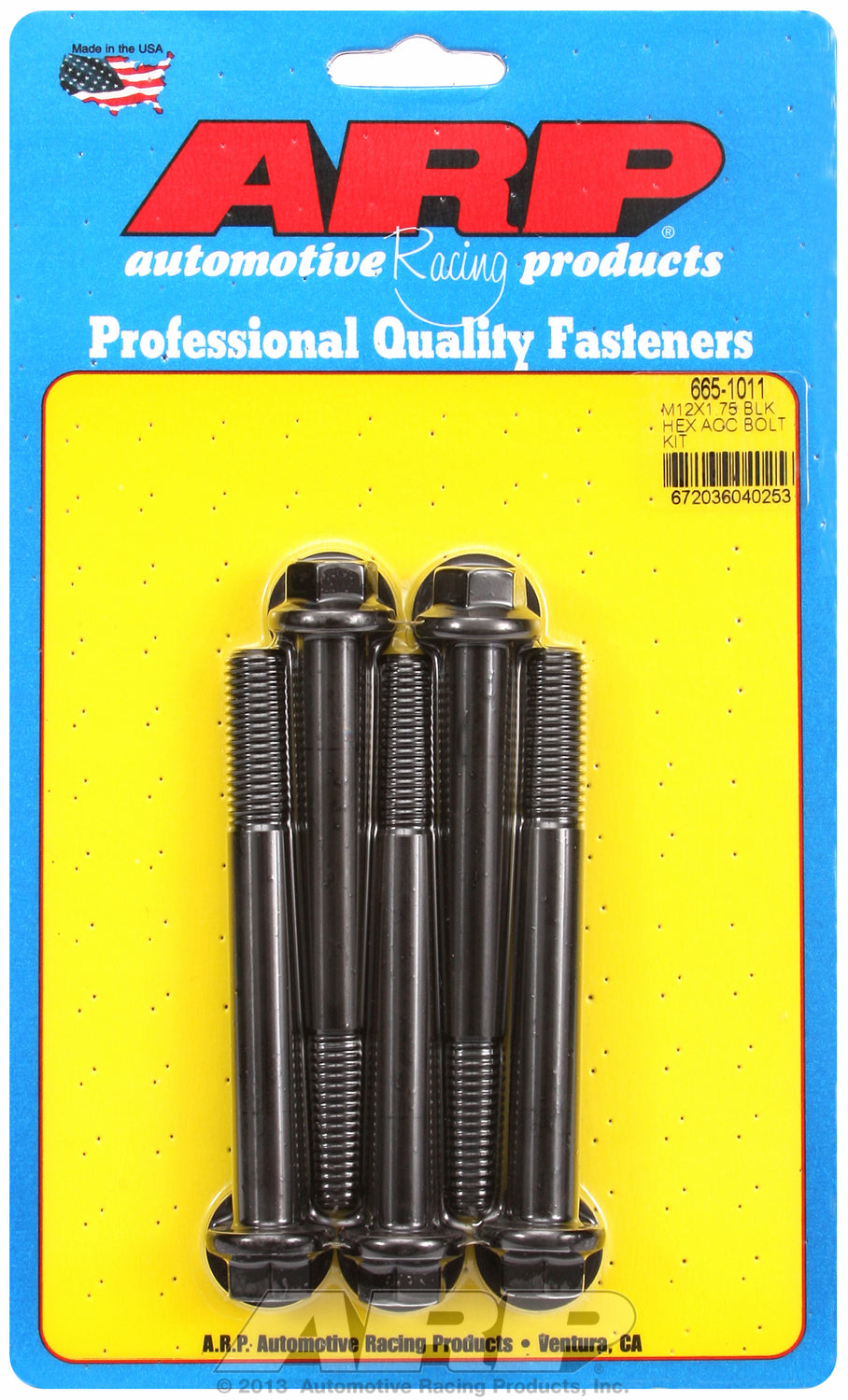 M12 x 1.75 x 100 hex black oxide bolts