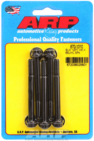 M6 x 1.00 x 65 12pt black oxide bolts