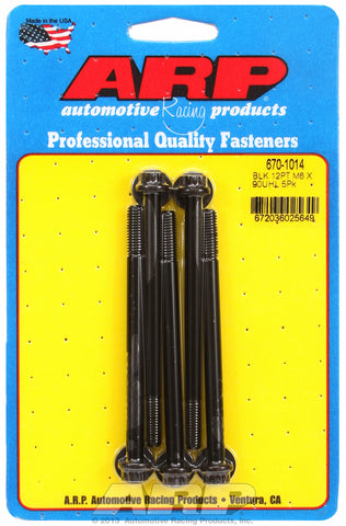 M6 x 1.00 x 90  12pt black oxide bolts