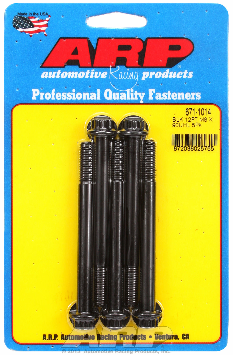 M8 x 1.25 x 90  12pt black oxide bolts