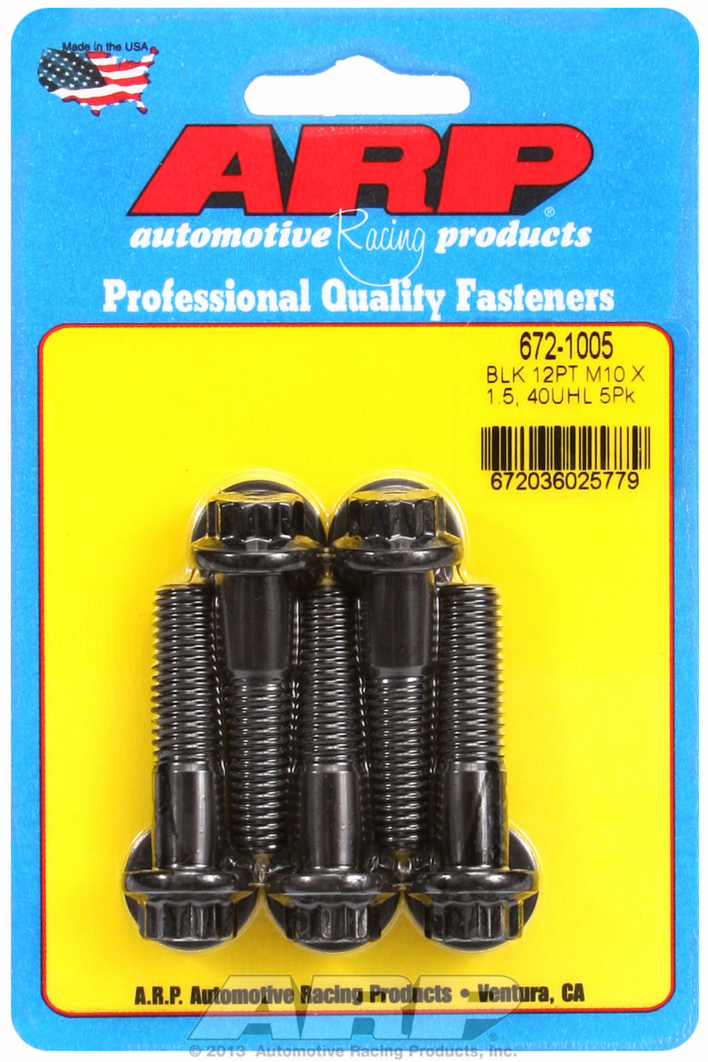 M10 x 1.50 x 40 12pt black oxide bolts