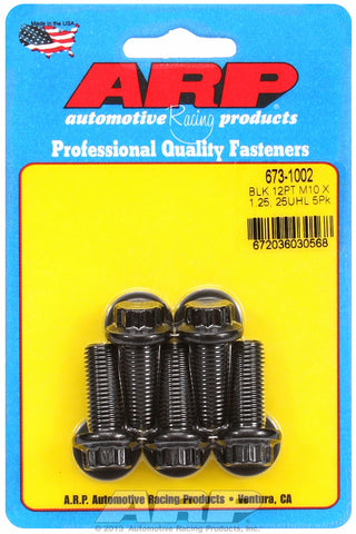 M10 x 1.25 x 25 12pt black oxide bolts