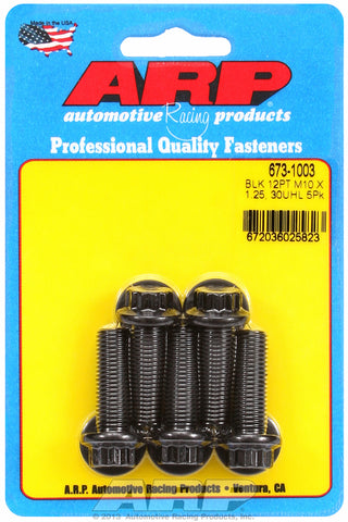 M10 x 1.25 x 30 12pt black oxide bolts