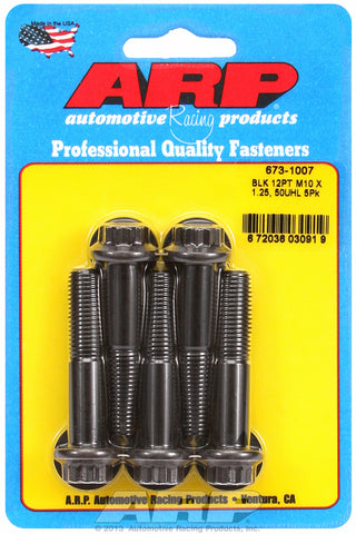M10 x 1.25 x 50 12pt black oxide bolts