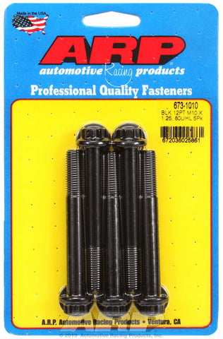 M10 x 1.25 x 80 12pt black oxide bolts