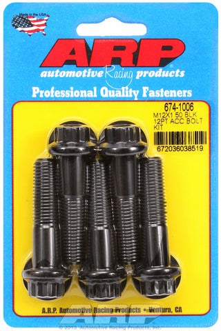 M12 x 1.50 x 50 12pt black oxide bolts