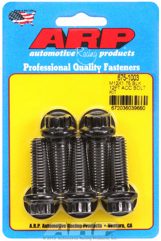 M12 x 1.75 x 35 12pt black oxide bolts