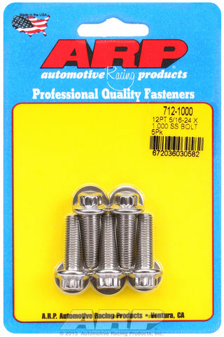 5/16-24 x 1.000 12pt SS bolts