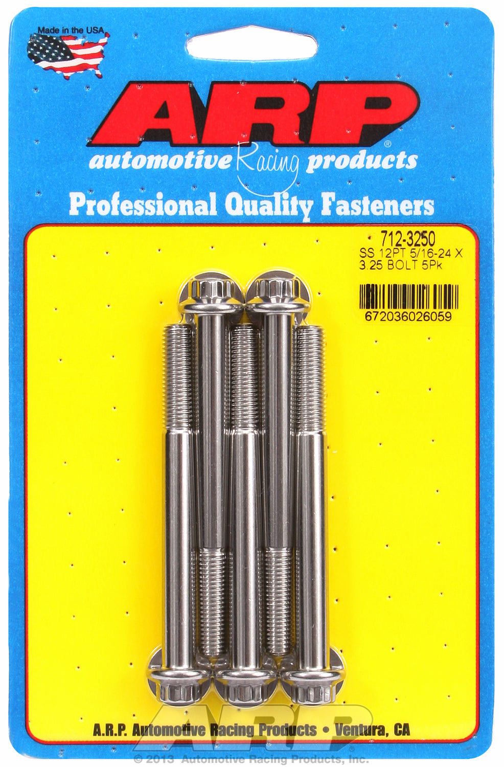 5/16-24 x 3.250 12pt SS bolts