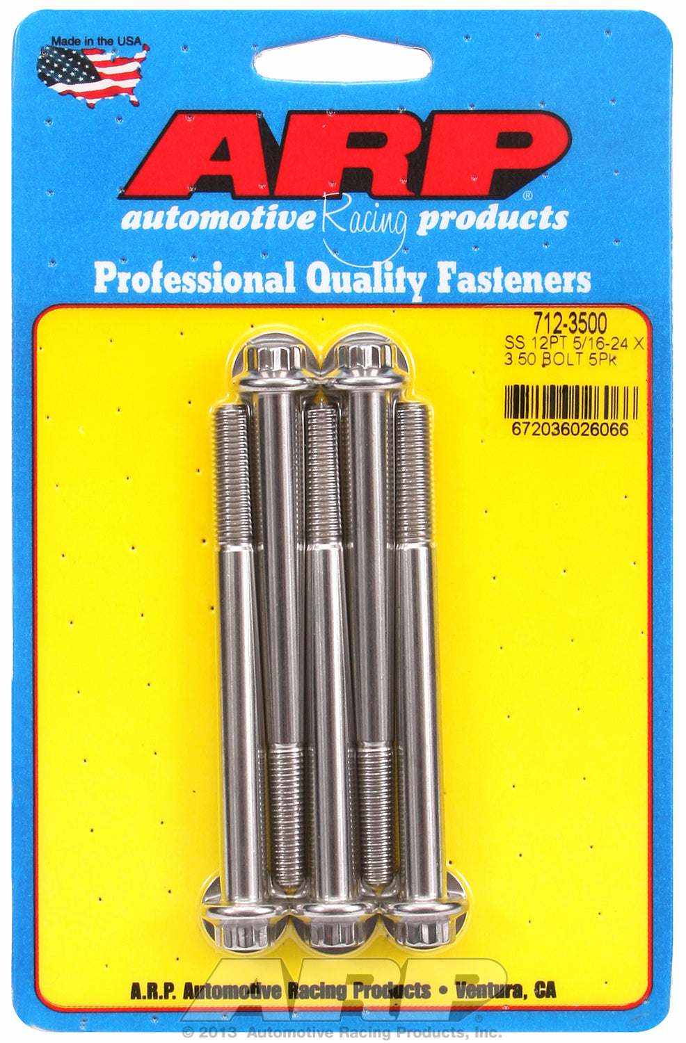 5/16-24 x 3.500 12pt SS bolts