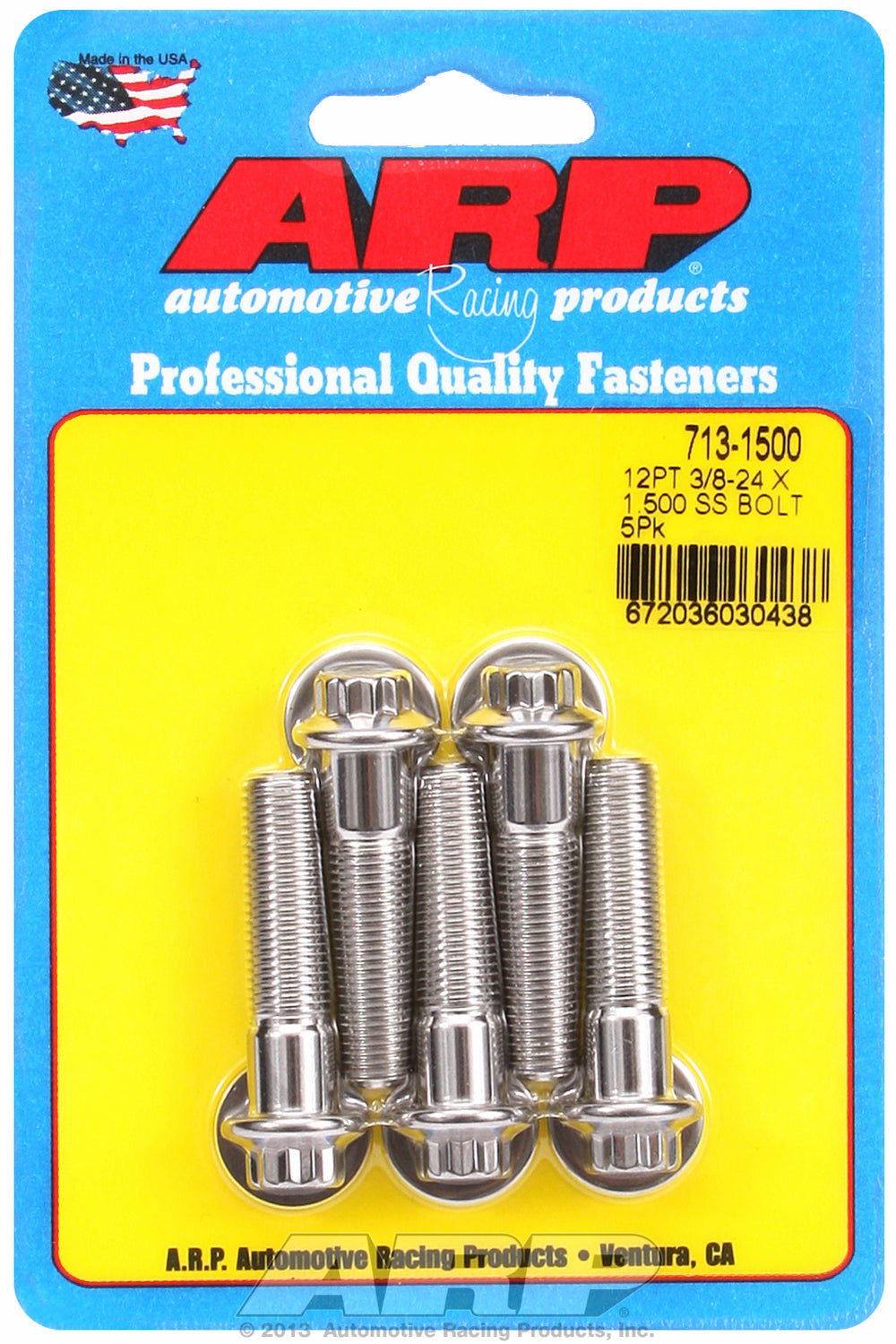 3/8-24 x 1.500 12pt SS bolts