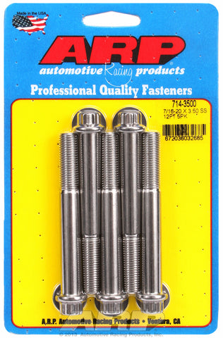 7/16-20 x 3.500 12pt SS bolts