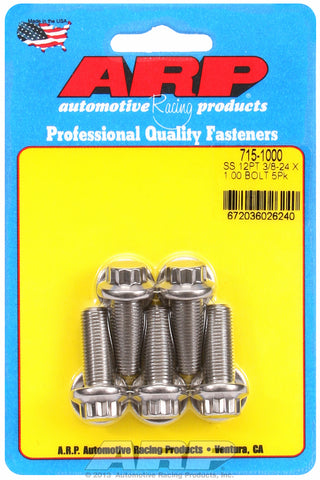 3/8-24 x 1.000 12pt 7/16 wrenching SS bolts