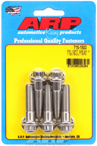 3/8-24 x 1.500 12pt 7/16 wrenching SS bolts
