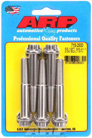 3/8-24 x 2.500 12pt 7/16 wrenching SS bolts
