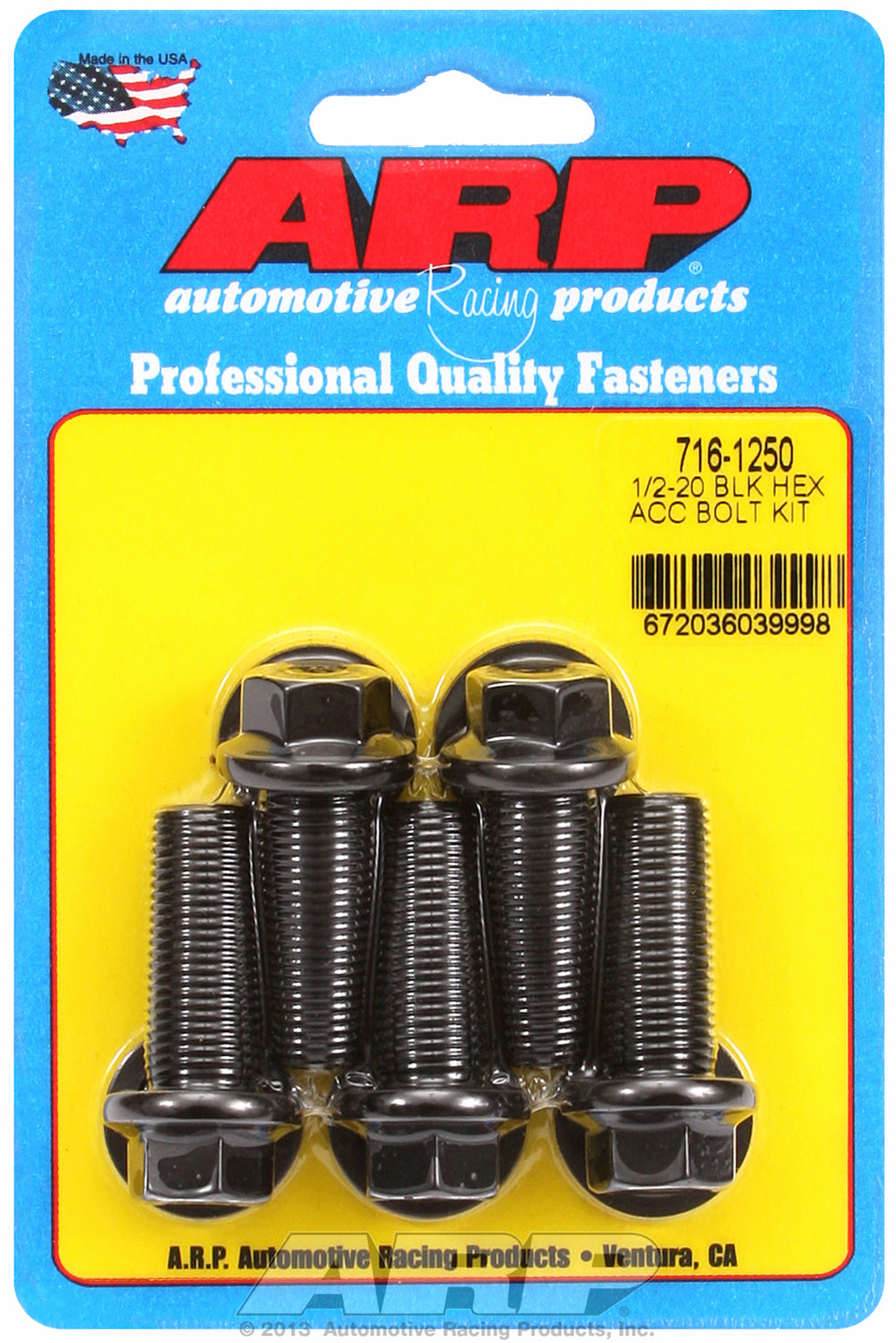 1/2-20 x 1.250 hex black oxide bolts