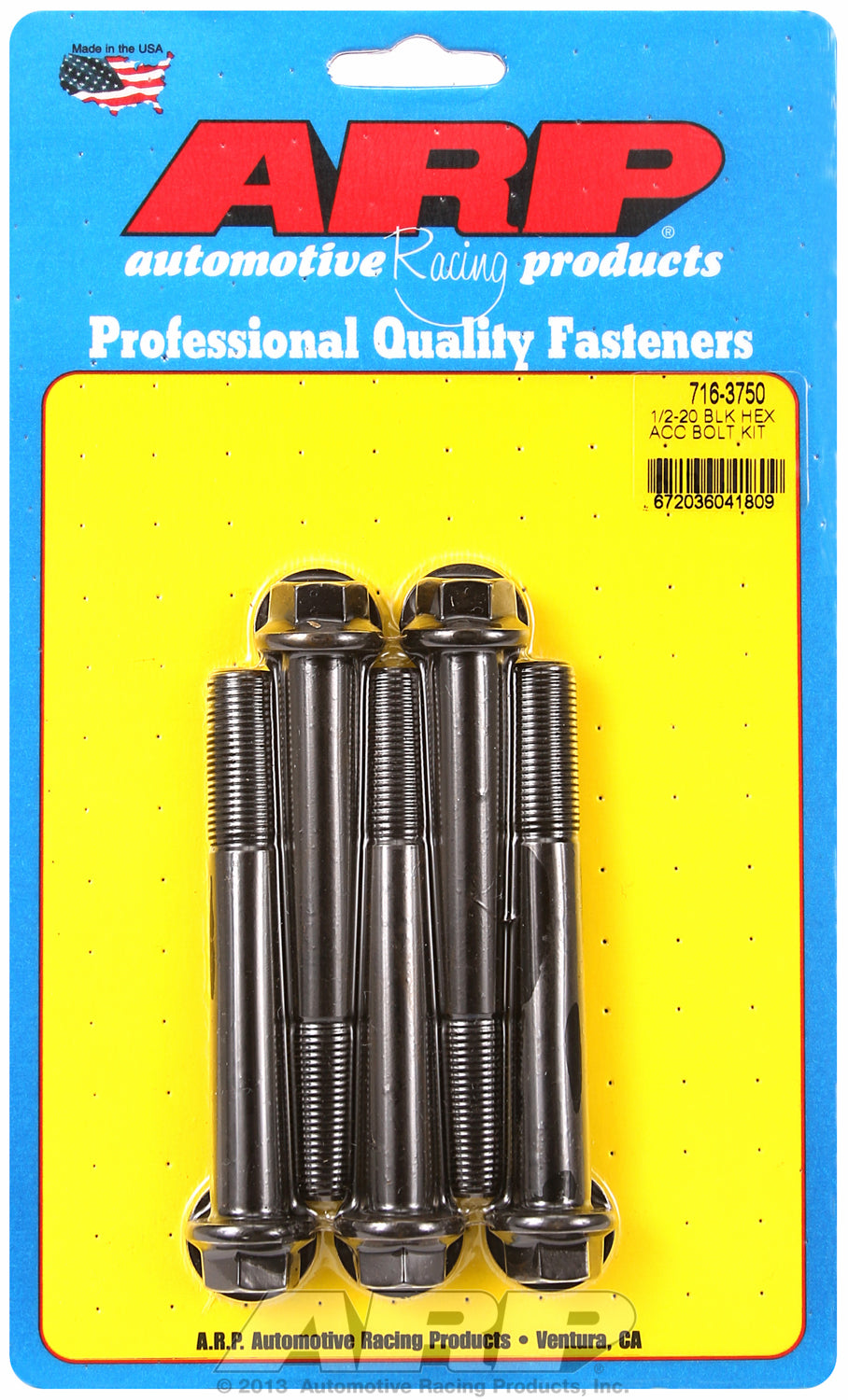 1/2-20 x 3.750 hex black oxide bolts
