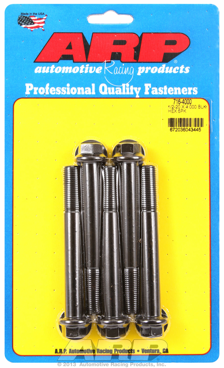 1/2-20 x 4.000 hex black oxide bolts