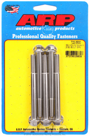 5/16-24 x 3.500 hex SS bolts