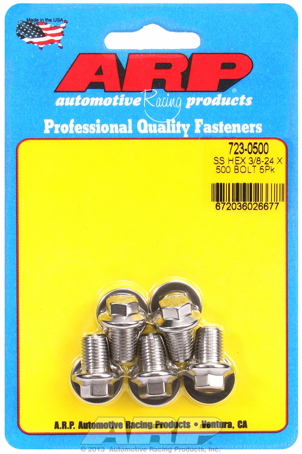 3/8-24 x .500 hex SS bolts