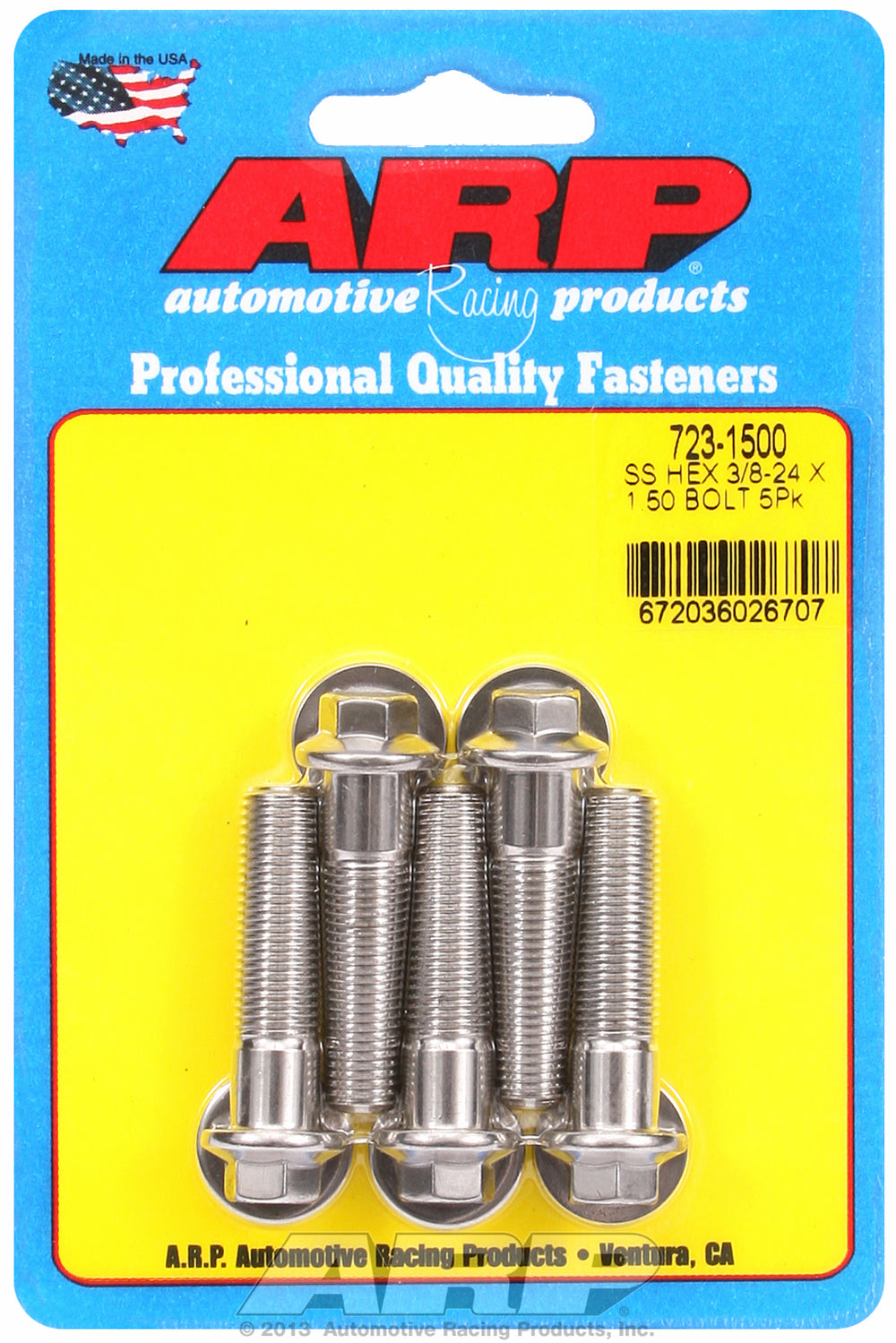 3/8-24 x 1.500 hex SS bolts