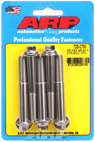 3/8-24 x 2.750 hex SS bolts