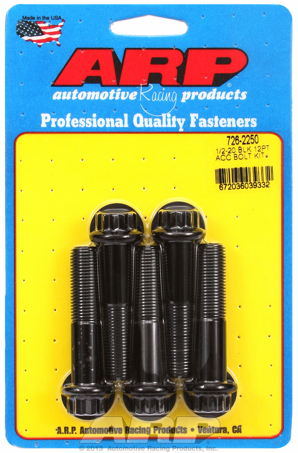 1/2-20 x 2.250 12pt black oxide bolts