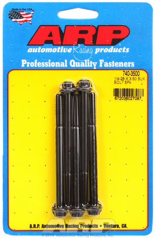 1/4-28 x 3.500 12pt black oxide bolts
