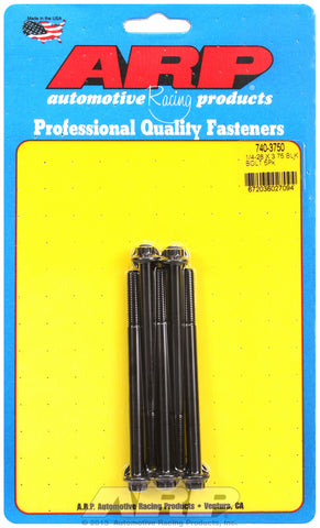1/4-28 x 3.750 12pt black oxide bolts