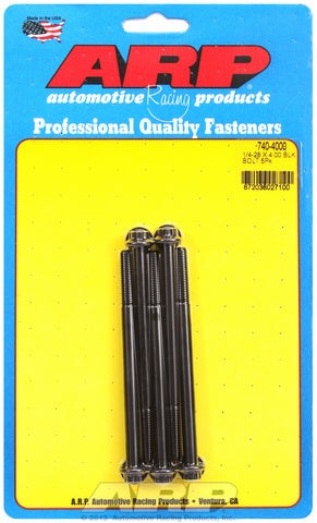1/4-28 x 4.000 12pt black oxide bolts