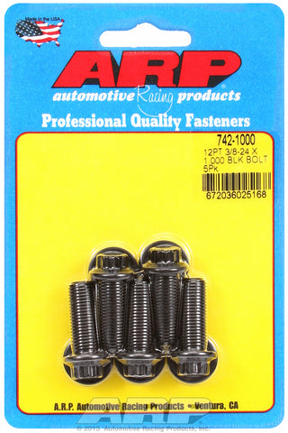 3/8-24 x 1.000 12pt black oxide bolts