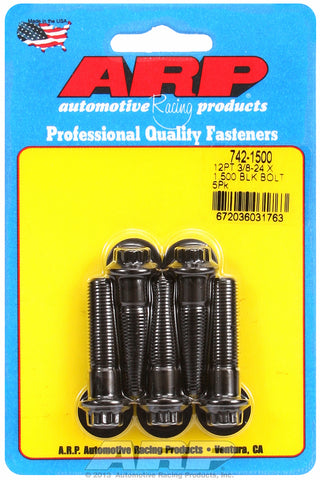 3/8-24 x 1.500 12pt black oxide bolts