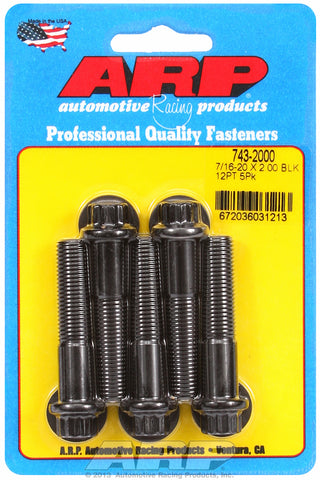 7/16-20 x 2.000 12pt black oxide bolts