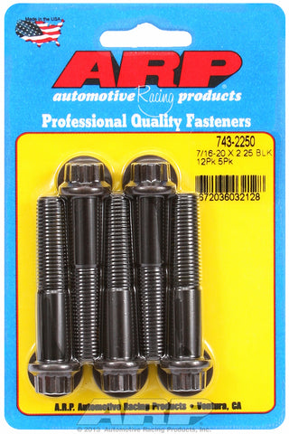 7/16-20 x 2.250 12pt black oxide bolts