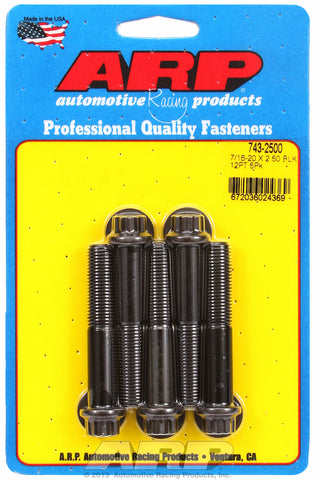 7/16-20 x 2.500 12pt black oxide bolts