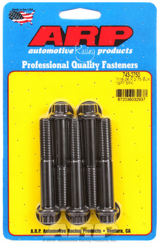 7/16-20 x 2.750 12pt black oxide bolts